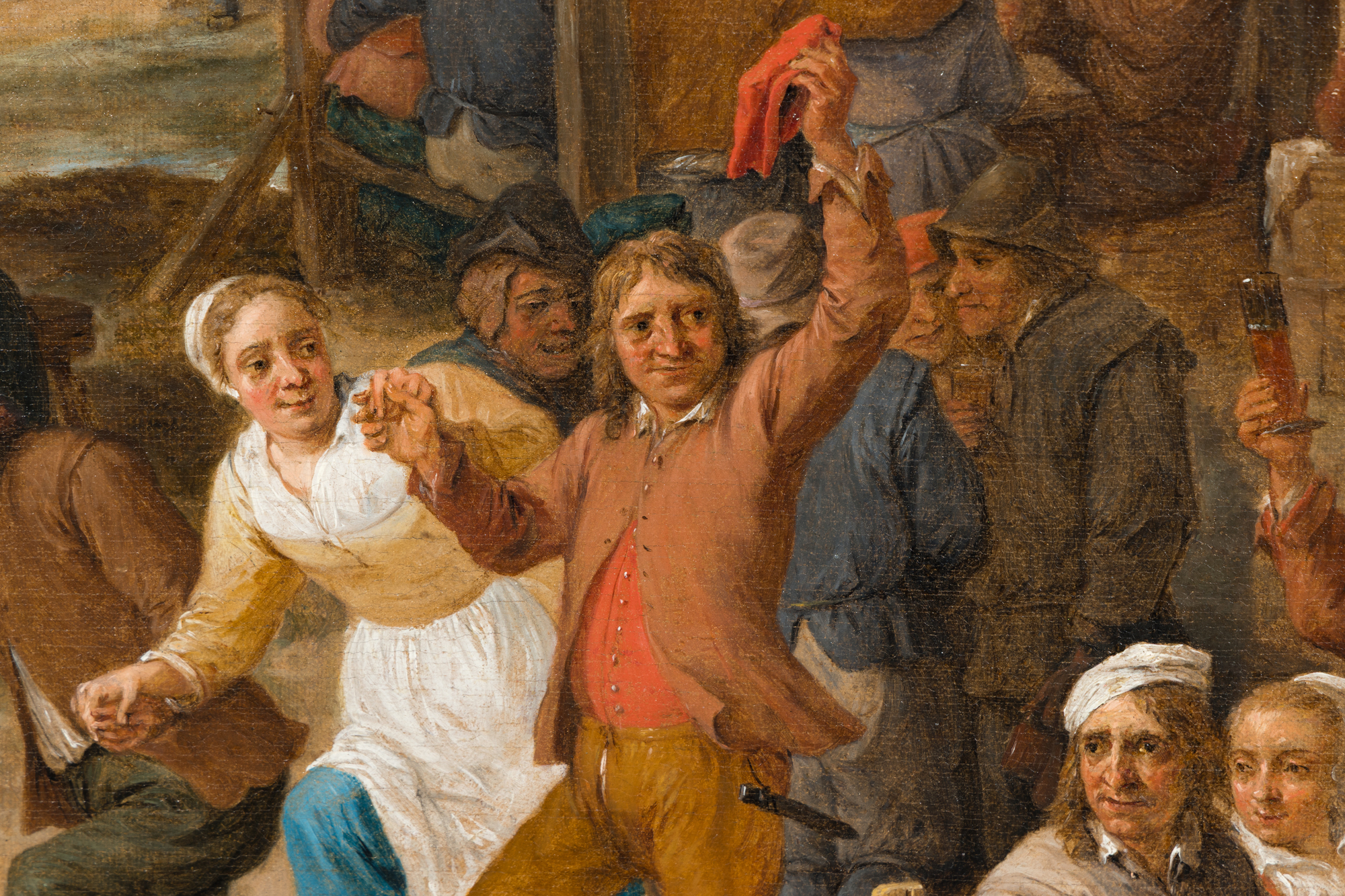 DAVID TENIERS THE YOUNGER - The Kermesse of Saint George (A Village Festival) - oil on canvas - 33 x 22 3/4 in.